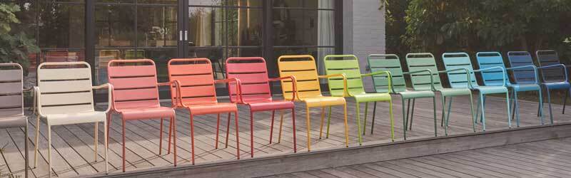chaises de jardin métal plusieurs coloris